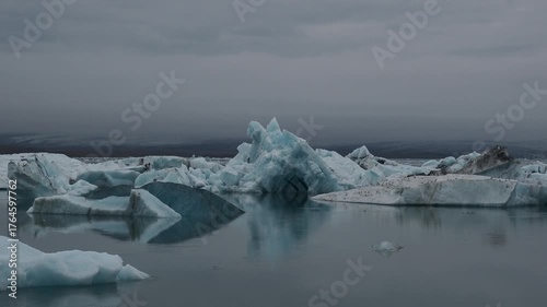 glacial lake and lagoon Jokulsarlon  in Iceland