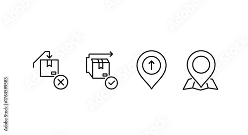 Shipping delivery tracking icons set icons for package tracking and location services vector