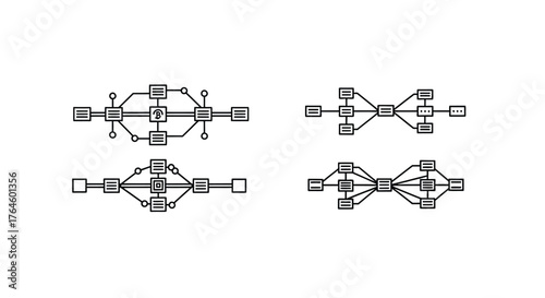 Detailed line drawings of mechanical linkages and gear systems for engineering and design concepts vector