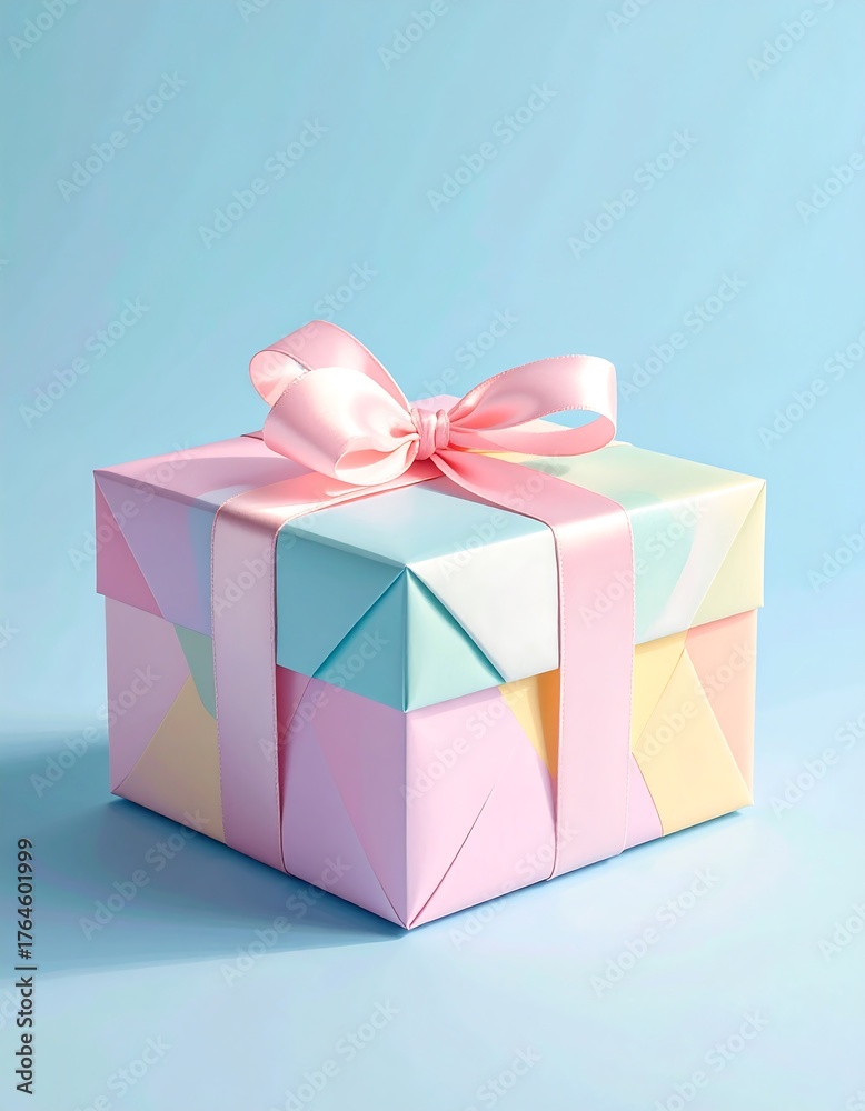 Obraz premium Pastel gift box, vibrant colors