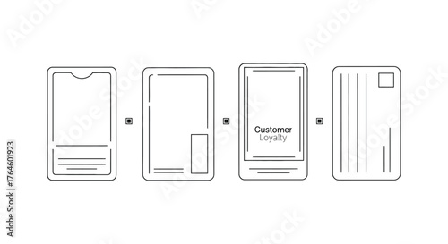 Four stages of product design evolution showing refinements and functionality vector