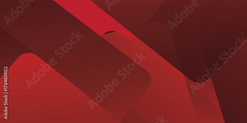 Abstract red background with glowing geometric lines. Modern red gradient square shape design. Futuristic technology concept. Suit for brochure, corporate, website, poster, banner, cover.