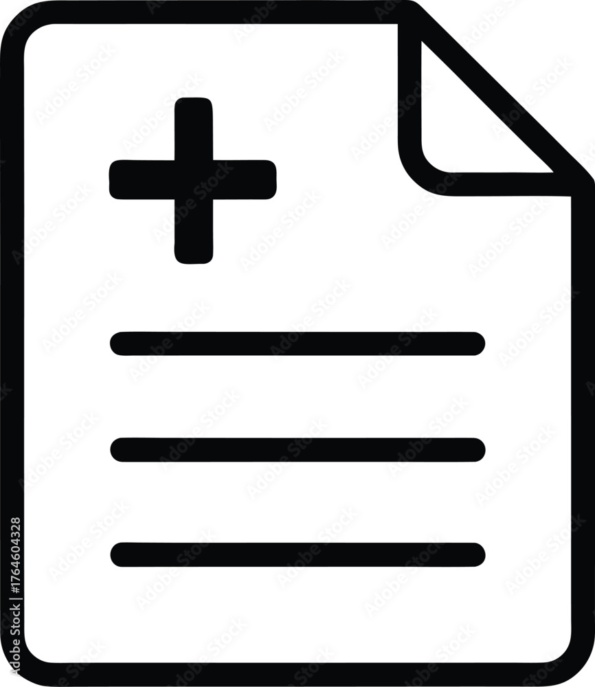 Obraz premium document with plus