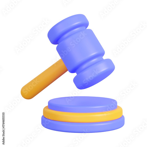 Wallpaper Mural Gavel illustration in 3D render style, isolated on transparent background Torontodigital.ca