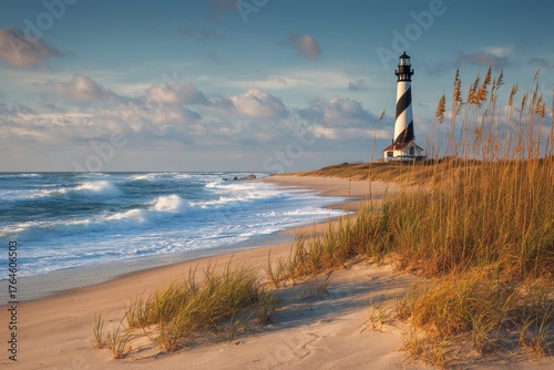 Hatteras Lighthouse: Iconic Beacon Overlooking the Atlantic from North Carolina's Scenic Beaches