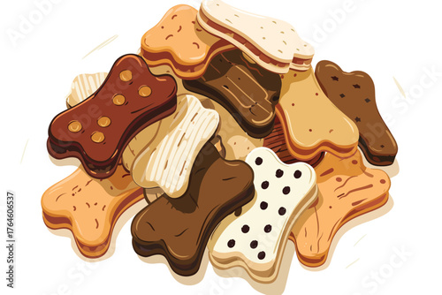 dog biscuits bones treat stock image isolated vector style
