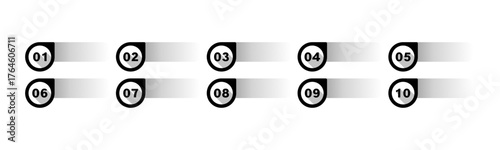 Minimalist Number Progress Bar Vector Set
