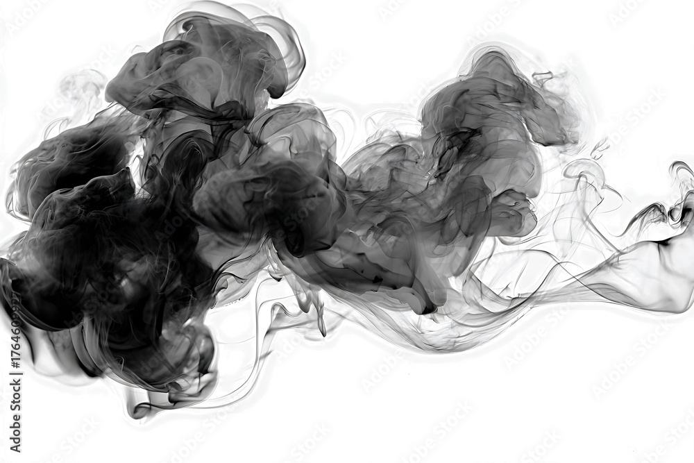 Fototapeta premium Abstract Smoke Cloud Isolated on Transparent Backdrop for Design Elements
