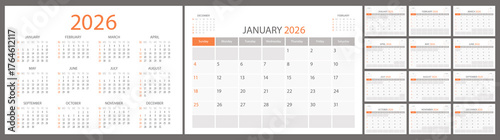 2026 year. Vector illustration