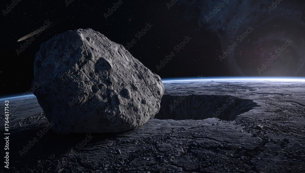 Fototapeta premium Space rock or meteor originating from the asteroid belt