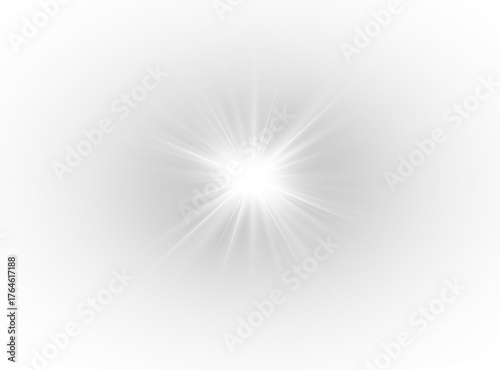 Radiant gray PNG star glowing softly with subtle sparkles. Transparent shine highlights its elegant and sophisticated design. Bright light adds calmness and refined atmosphere.