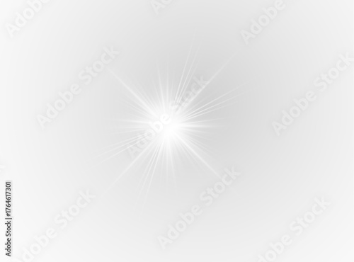 Soft gray PNG star with glowing sparkles and radiant highlights. Transparent shine creates delicate and sophisticated visuals. Bright illumination enhances elegance and calmness.