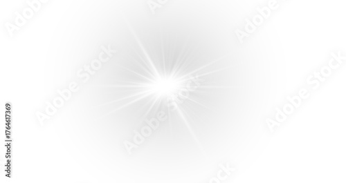 Bright gray PNG star shines with soft illumination and reflection. Elegant shimmer enhances its sophisticated design. Transparent background adds depth and lightness.