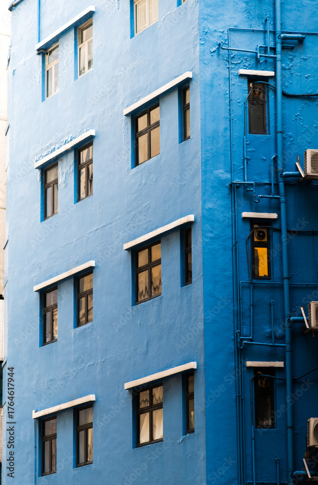 Fototapeta premium Facade of city apartment building