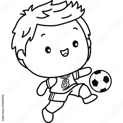 a cute vector of a soccer player 