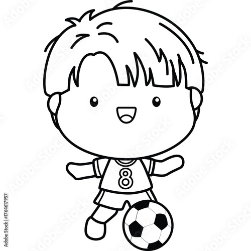 a cute vector of a soccer player 