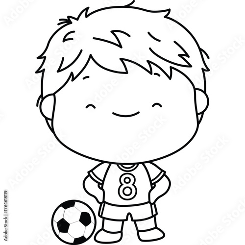 a cute vector of a soccer player 
