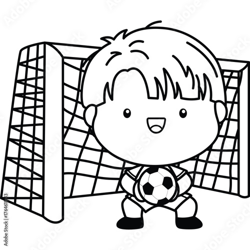 a vector of a goalkeeper