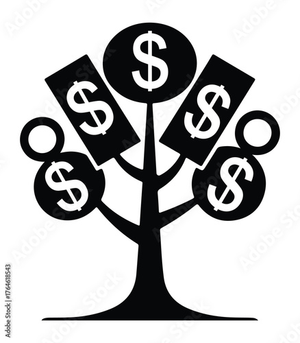 Abstract silhouette representing passive income growth and financial freedom