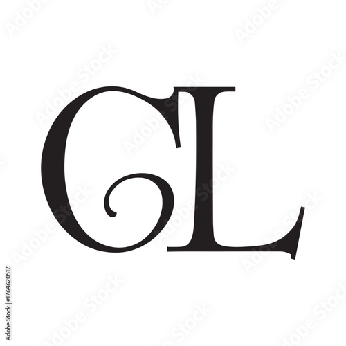 Elegant Black CL Logo with Interwoven Letter Structure and Balanced Aesthetics