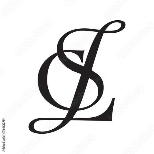 Black CL Symbol Within Linear Frame Showing Luxury Minimal Composition