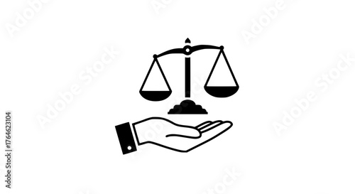 Equality weight hand black white icon 
