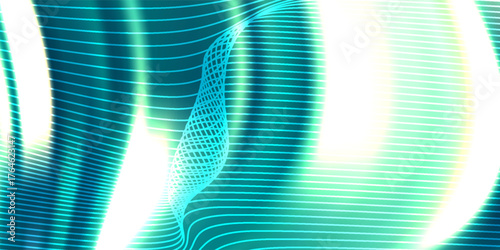 Modern technology design wallpaper for presentation,Abstract wavy lines background with glowing gradient colors, futuristic flowing curves,