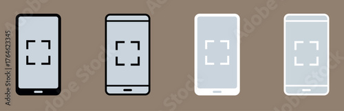 Konstfotografi Smartphone Vector with Screenshot Icon, Mobile UI & Screen Capture Illustration