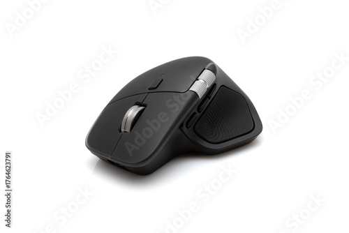 Professional Ergonomic Wireless Computer Mouse Isolated on White Background