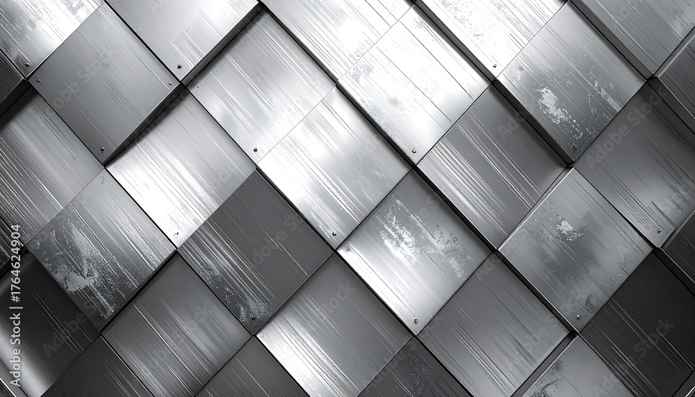 Obraz premium Abstract Metal Squares - A Modern Geometric Pattern.