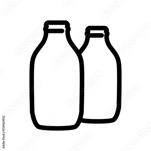 Milk bottle icon design template SVG