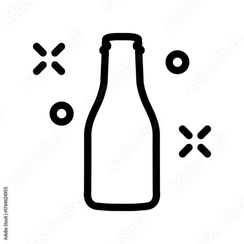 Milk bottle icon design template SVG