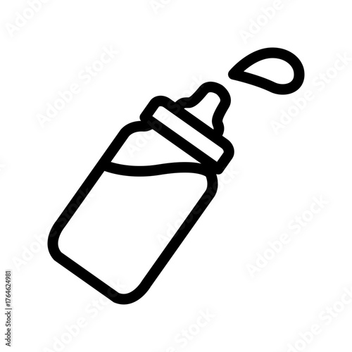 Milk bottle icon design template SVG