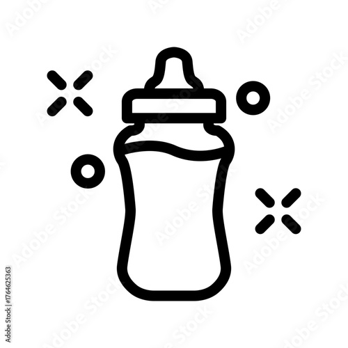Milk bottle icon design template SVG