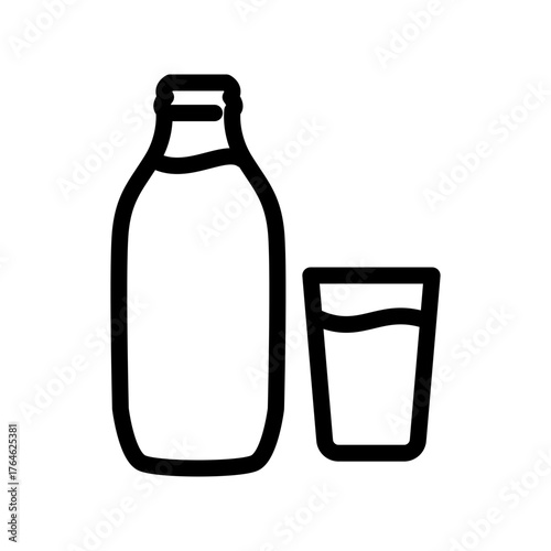 Milk bottle icon design template SVG