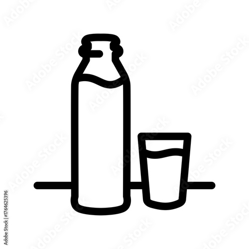 Milk bottle icon design template SVG