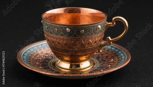 Elegant cup and plate with traditional design
