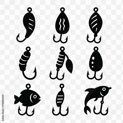 Shiny jig blade vector icons bait fishing pitch spoon icon lure metal. Vector icon.