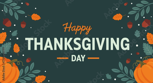 Happy thanksgiving day banner vector design
