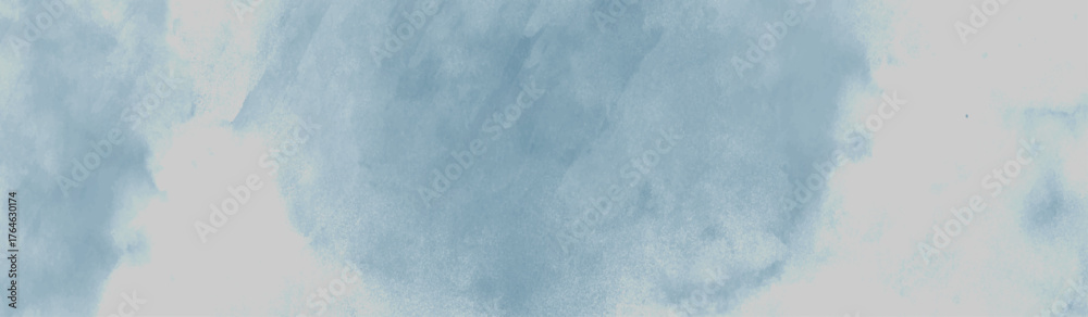 Fototapeta premium Abstract painted blue watercolor on paper texture background, grainy paper, light blue wash with abstract blob design. watercolor background concept, vector.