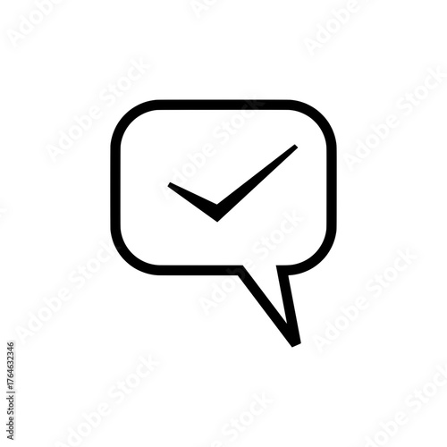 Check Mark Message Icon Chat Bubble Tick Vector