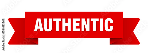 authentic ribbon isolated on transparent background. authentic ribbon