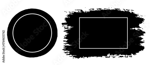 Grunge frame collection. Grunge border set. different old rough edge effect border for picture overlay. vector grunge black frame with white background	