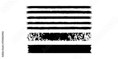 Wallpaper Mural  ink brushstroke on white background with visible splashes for watercolor style effect. Paint Brush Stroke, Grunge badge brush, hand drawn black sticker. Torontodigital.ca