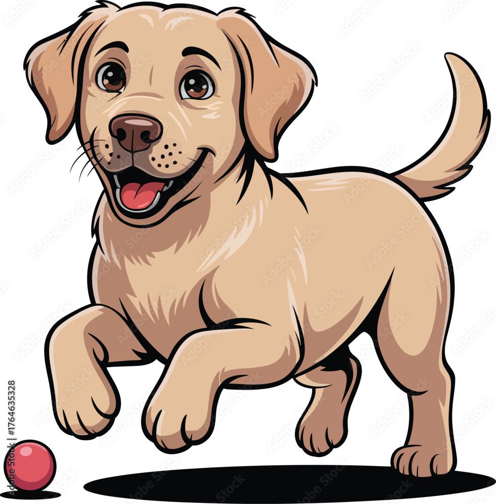 Fototapeta premium Cute cartoon a illustrator vector Labrador Retriever