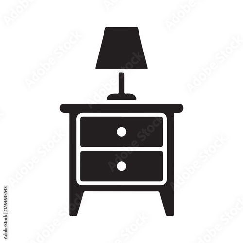 Bedside Table Solid Icon for Minimal Room Setup
