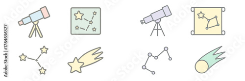 Exploring the wonders of astronomy with telescopes, star maps, and constellations at night