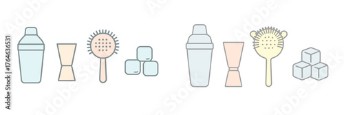 Cocktail preparation tools for mixing drinks at home or in a bar setting