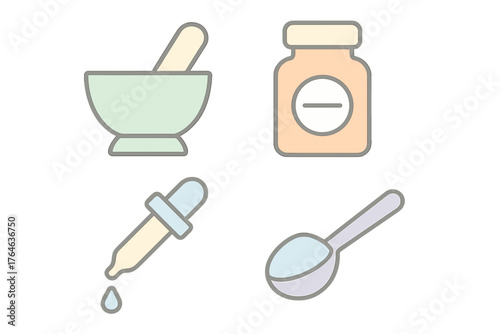 Tools and ingredients for making natural remedies in a kitchen setting