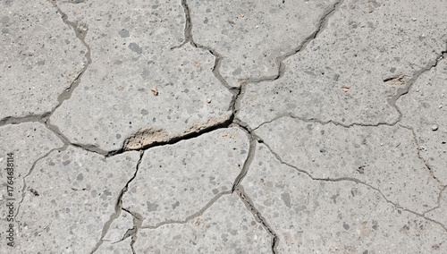 Worn and fractured concrete driveway with visible damage